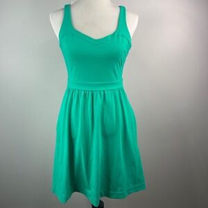 Cynthia Rowley Green Fit & Flare Racerback Dress with Pockets Size 2